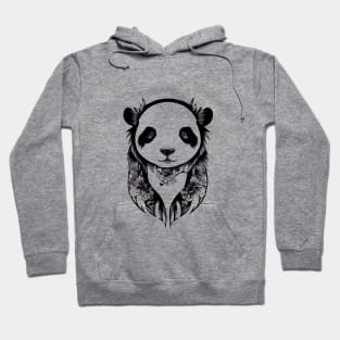 Panda Bear Wild Animal Nature Illustration Art Tattoo Hoodie